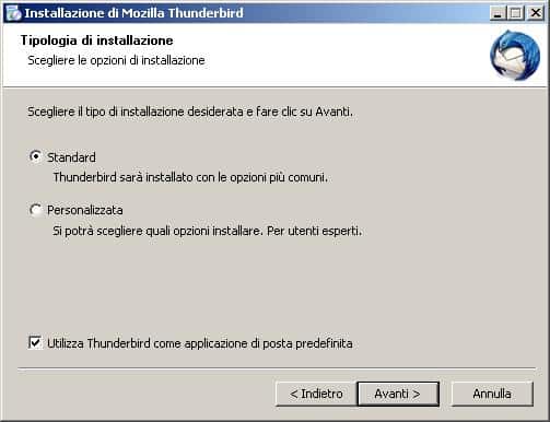 opzioni di thunderbird