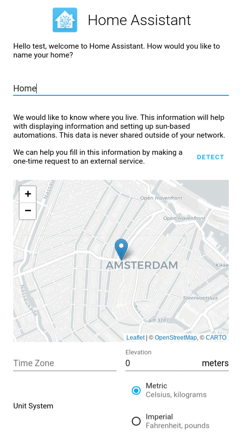 onboarding di Home Assistant